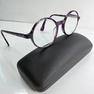 Polo / Paul Smith Designer Eyeglasses – Purple Marble Round Frame – Made in Ital